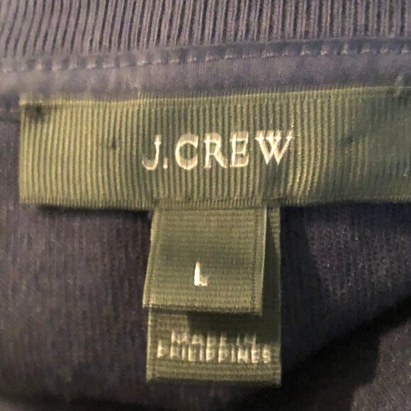 J. Crew navy tie-sleeve sweatshirt sz L--SOLD OUT ON J. CREW SITE - Picture 6 of 10